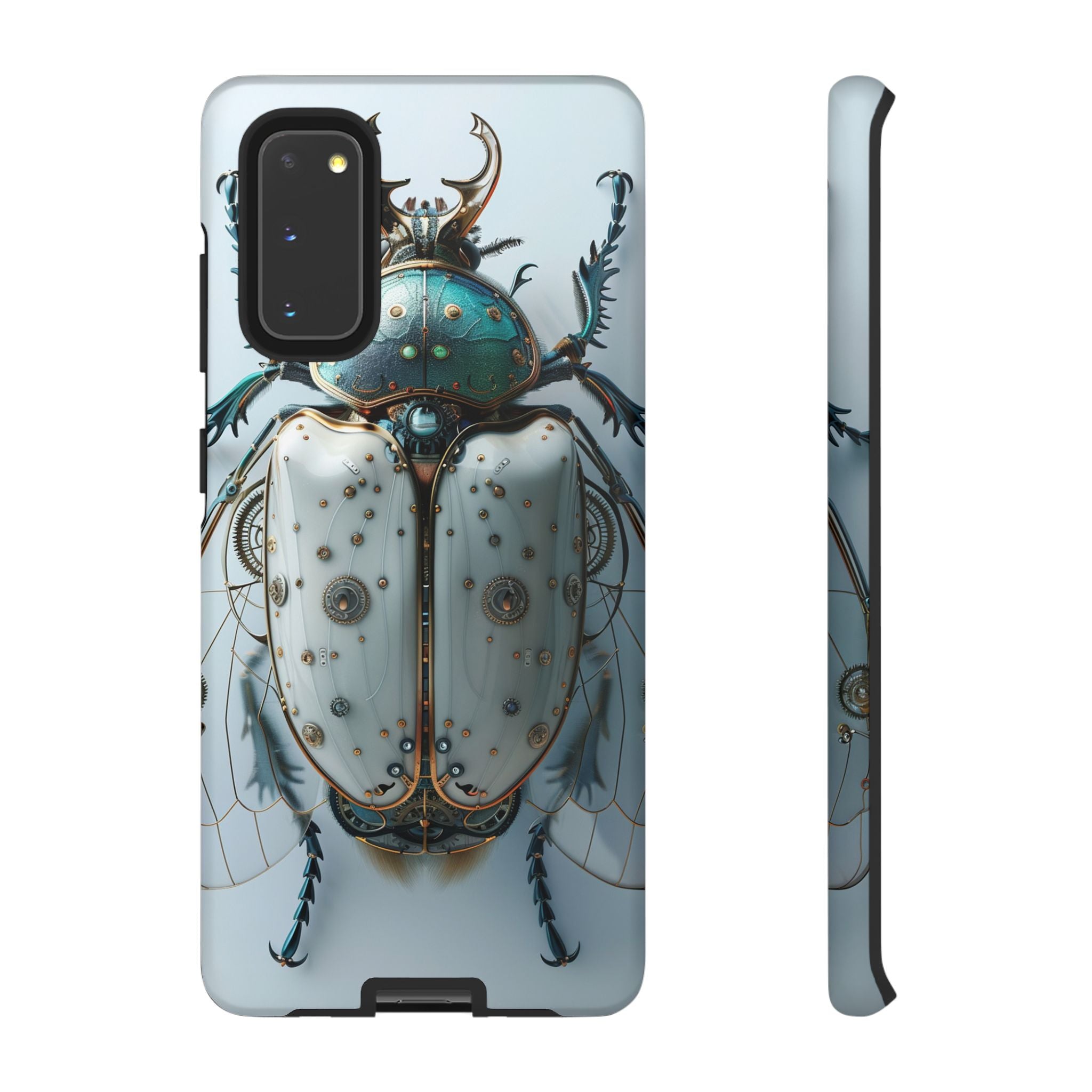 Steampunk White Beetle Protective Tough Samsung Galaxy Case