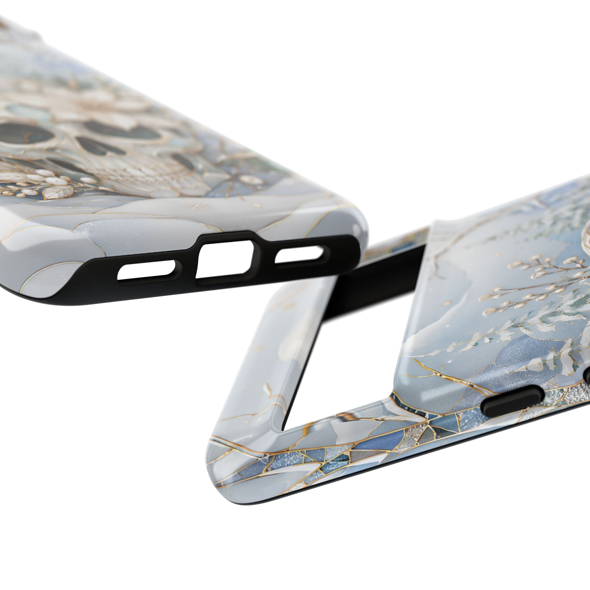 Gothic Skull Google Pixel Phone Case | Winter Floral Phone Case