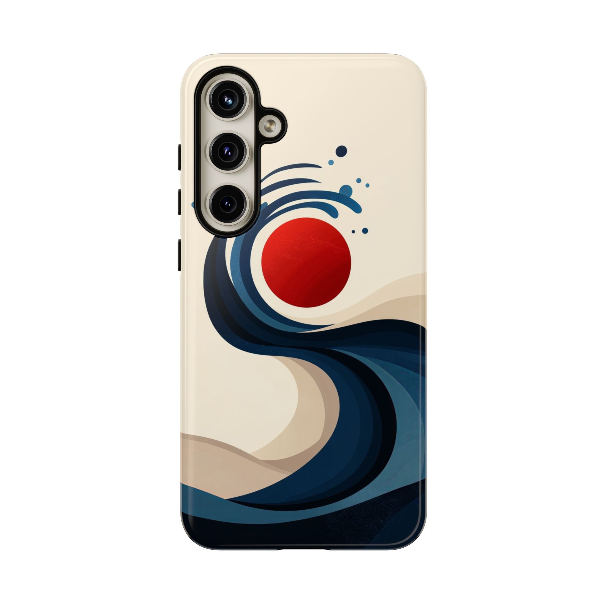 Abstract Wave Samsung Galaxy Case | Red Sun Ocean Art