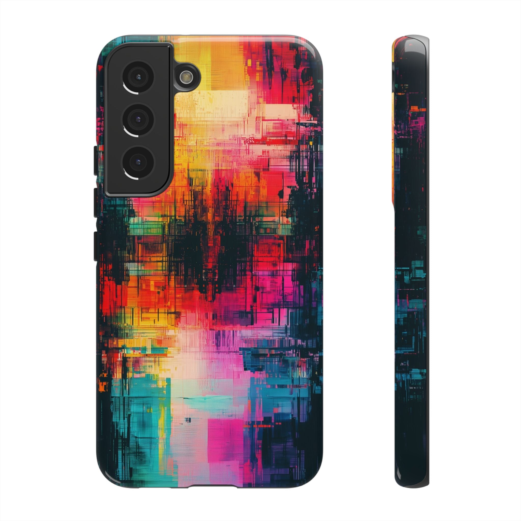 Abstract Neon Glitch Art Tough Samsung Galaxy Case