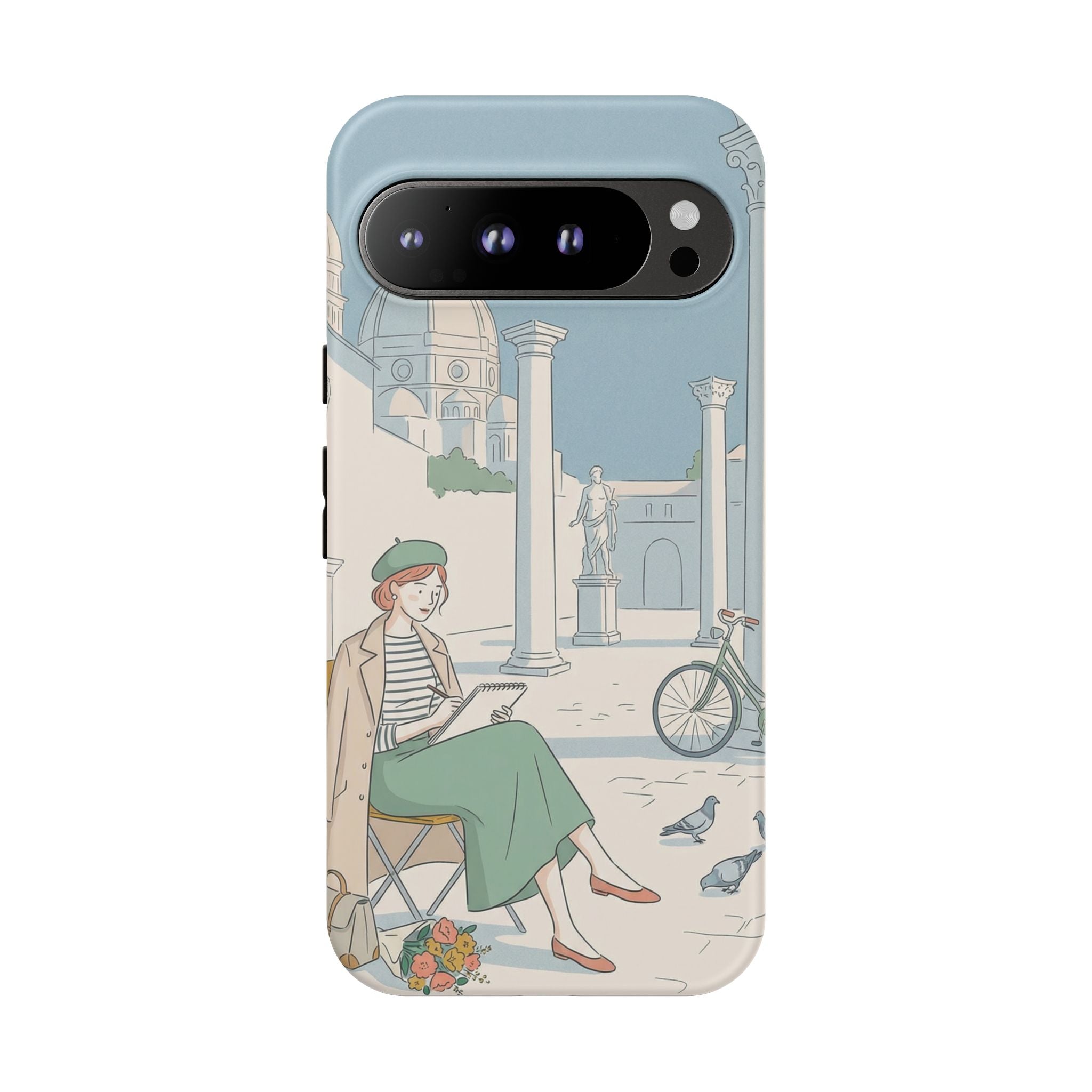 Florence Art Aesthetic Google Pixel Phone Case | Renaissance Italy Travel Illustration