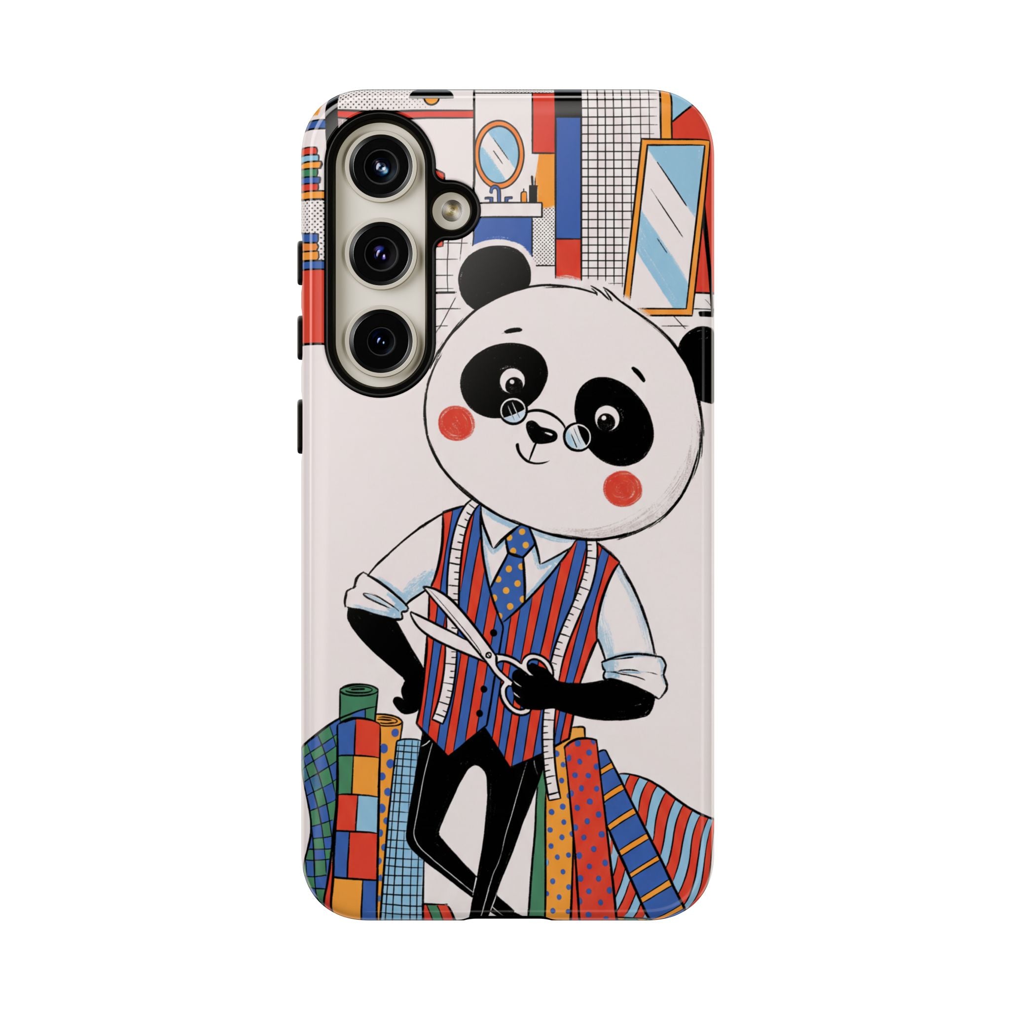 Panda Tailor Samsung Galaxy Phone Case | Cute Seamstress Cartoon
