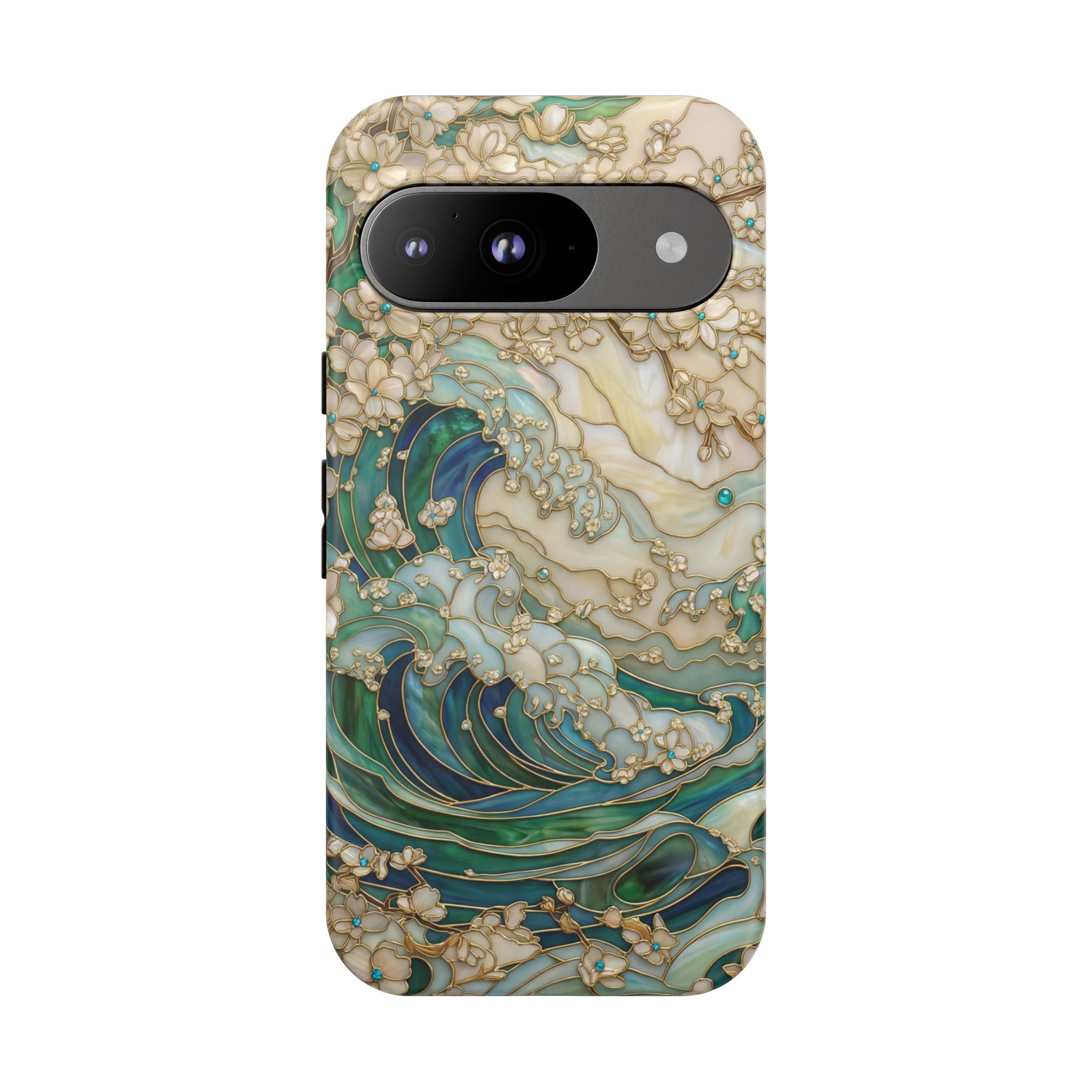 Elegant Ocean Wave Floral Art Google Pixel Case