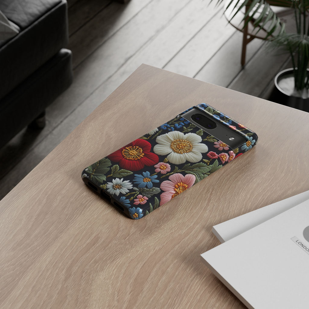Floral Embroidered Garden Google Pixel Case