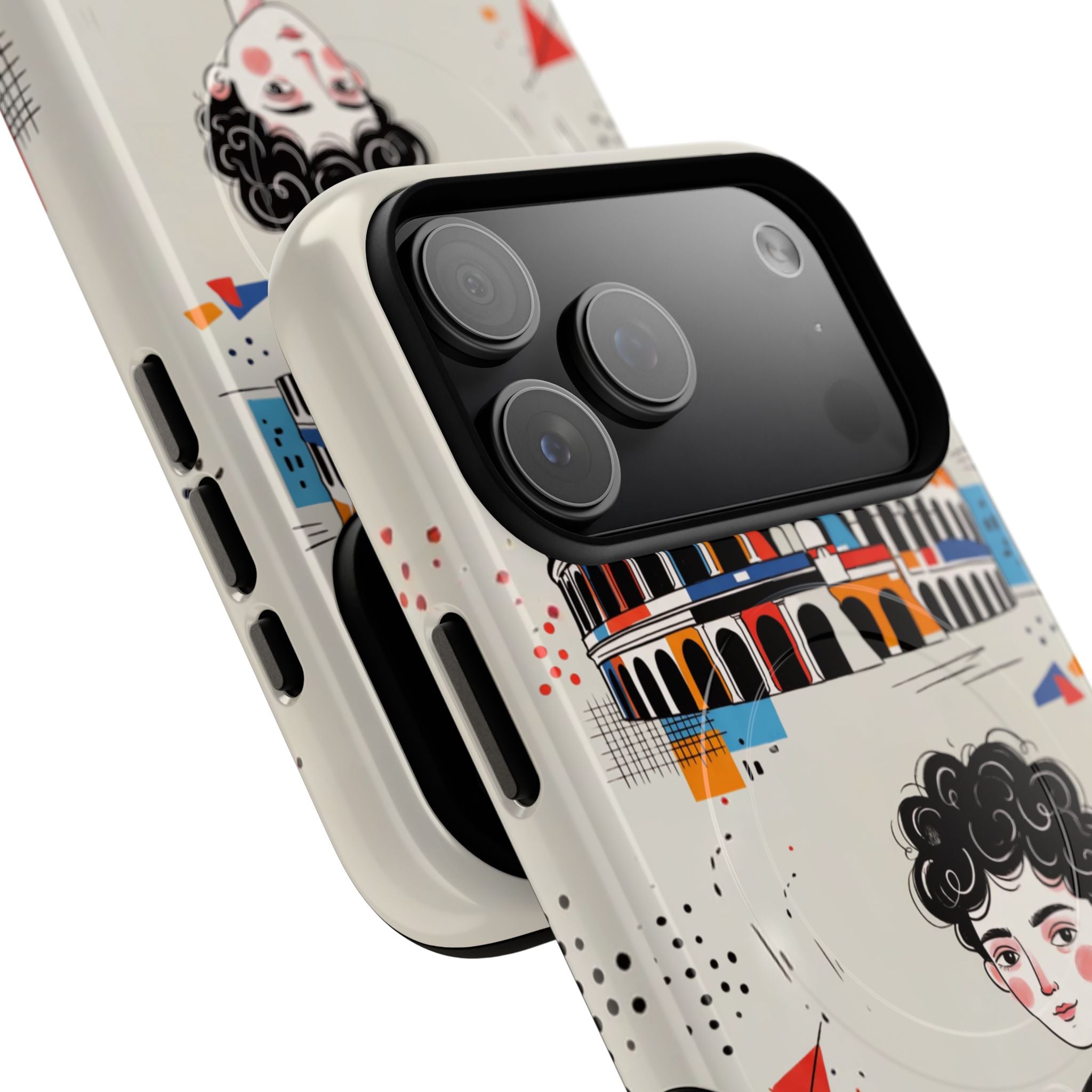 MagSafe iPhone Case | Retro Mille Miglia Car Illustration with Driver