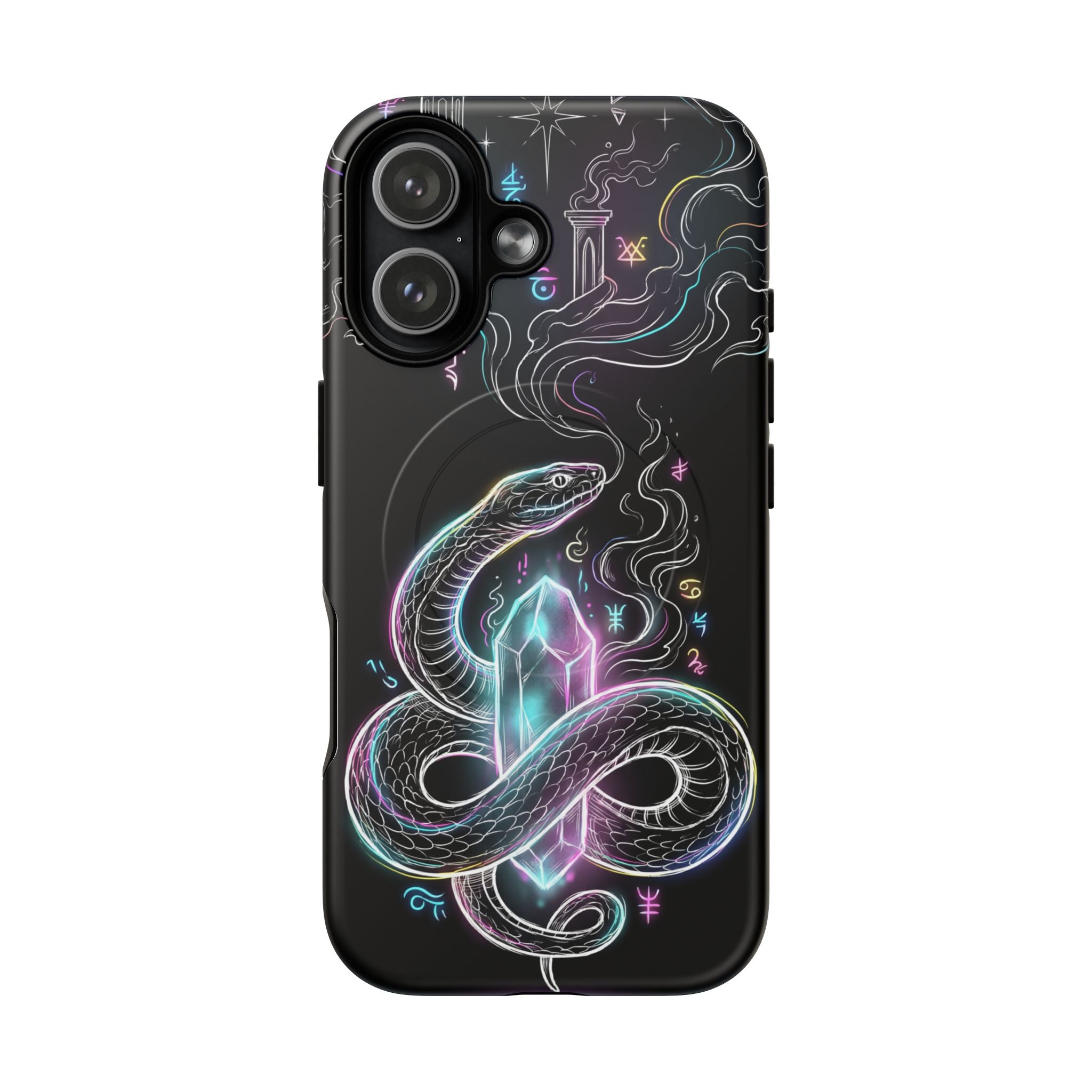 Neon Occult Mystic Snake Crystal MagSafe iPhone Case