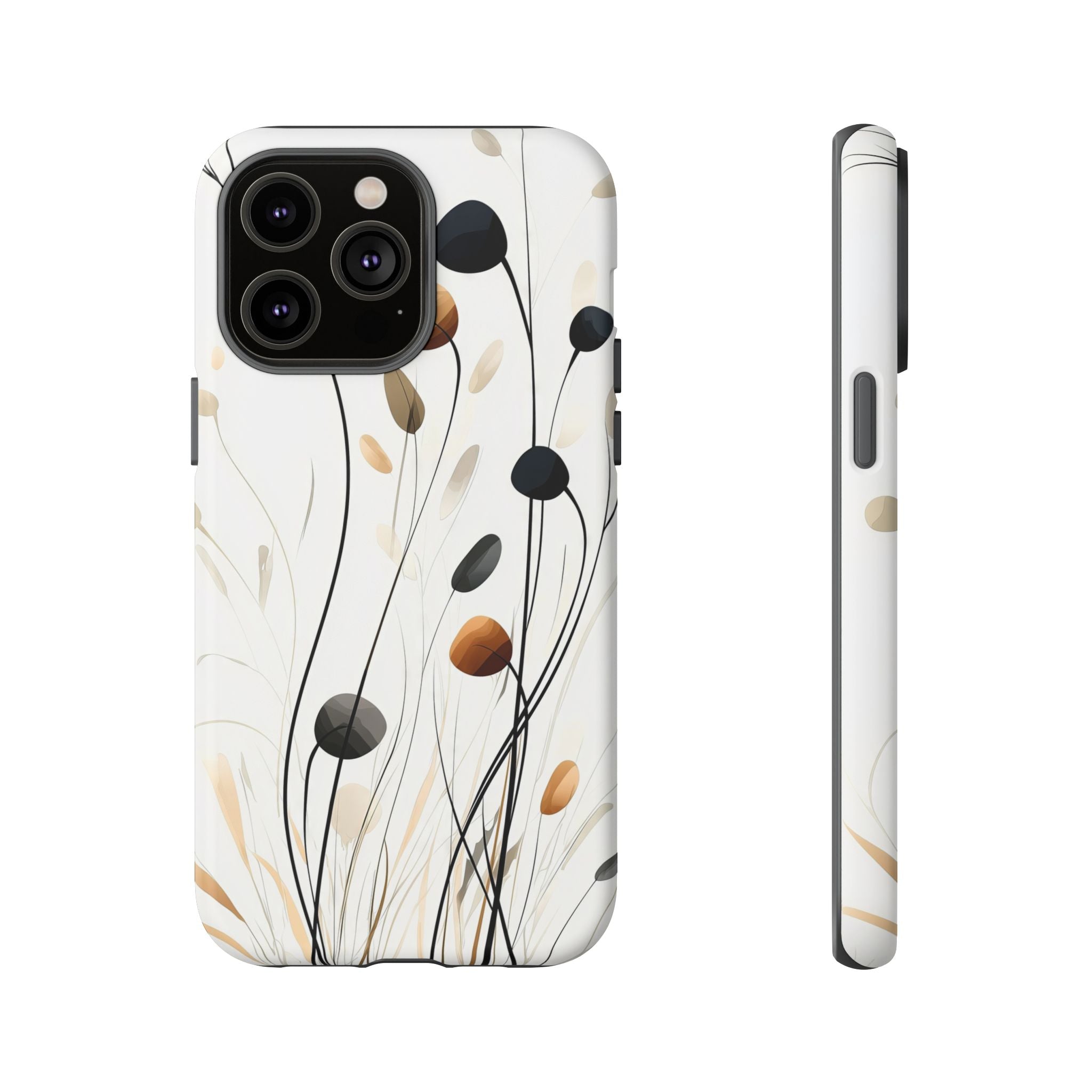 Floral Breeze Tough iPhone Case | Minimal Neutral Botanical Design