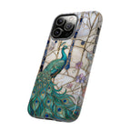 Custodia per iPhone con pavone in vetro colorato