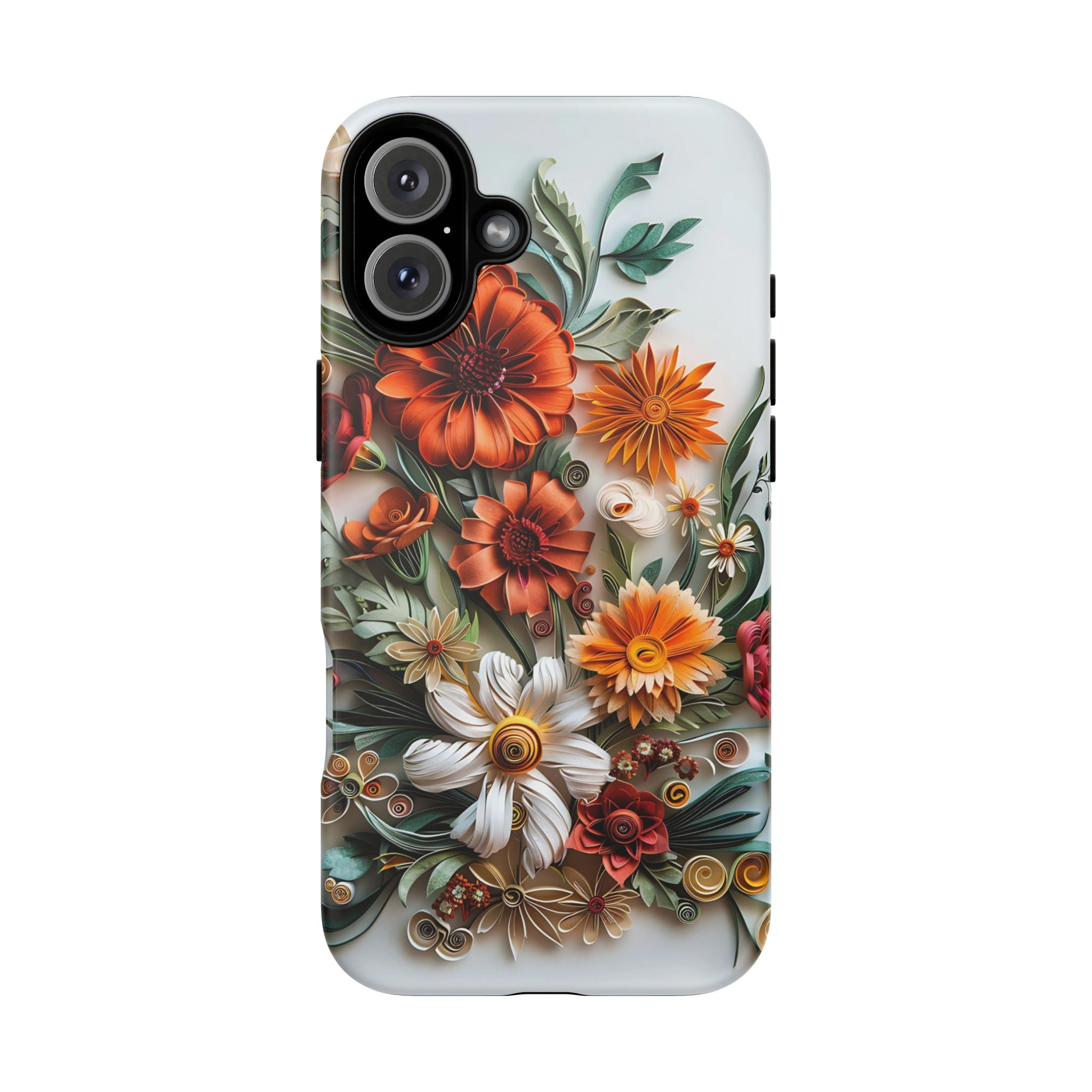 Floral Quilling Tough iPhone Case — Orange Daisy