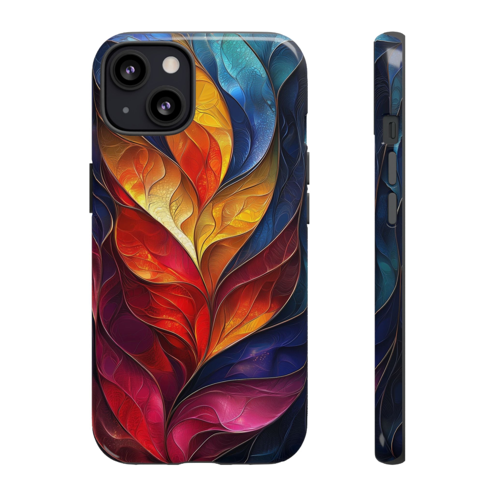 Abstract Colourful Leaf iPhone Case