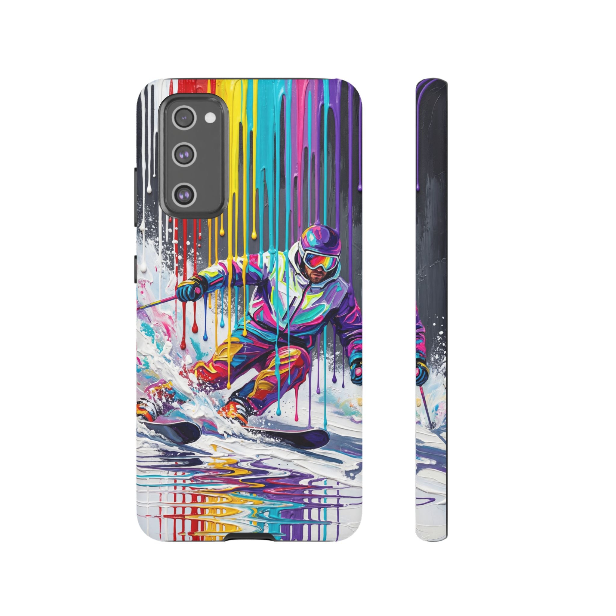 Colourful Skiing Drip Art Tough Samsung Galaxy Phone Case