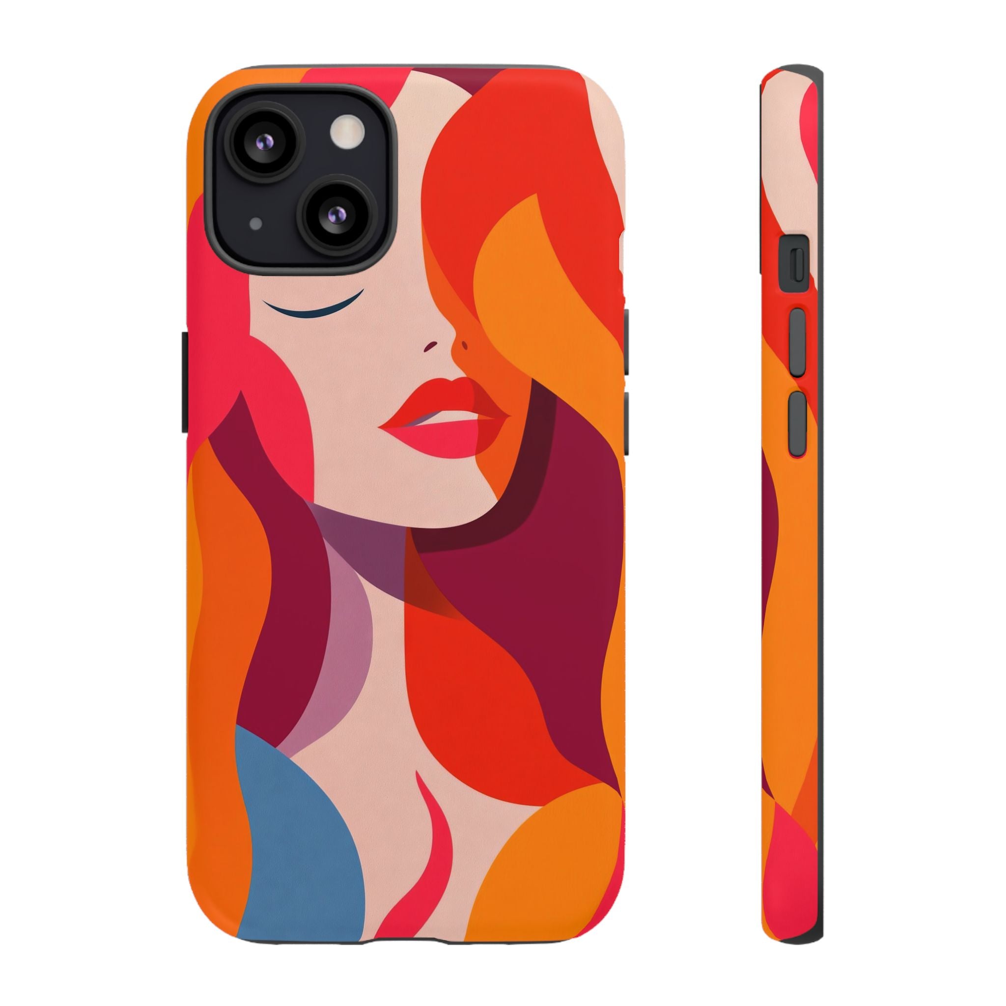 Retro Pop Art Woman iPhone Case | Bold Colourful Abstract Portrait