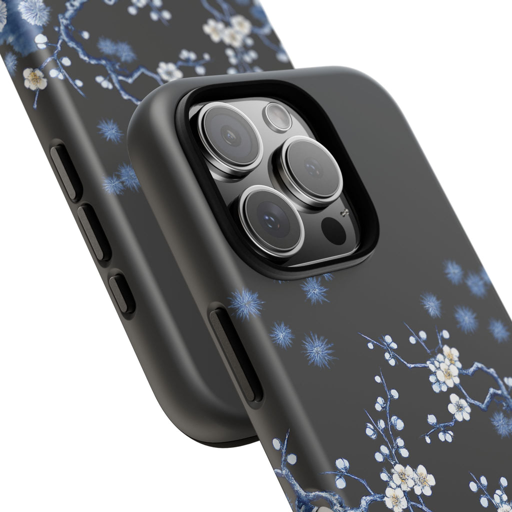 Blue Floral Cherry Blossom Tough iPhone Case