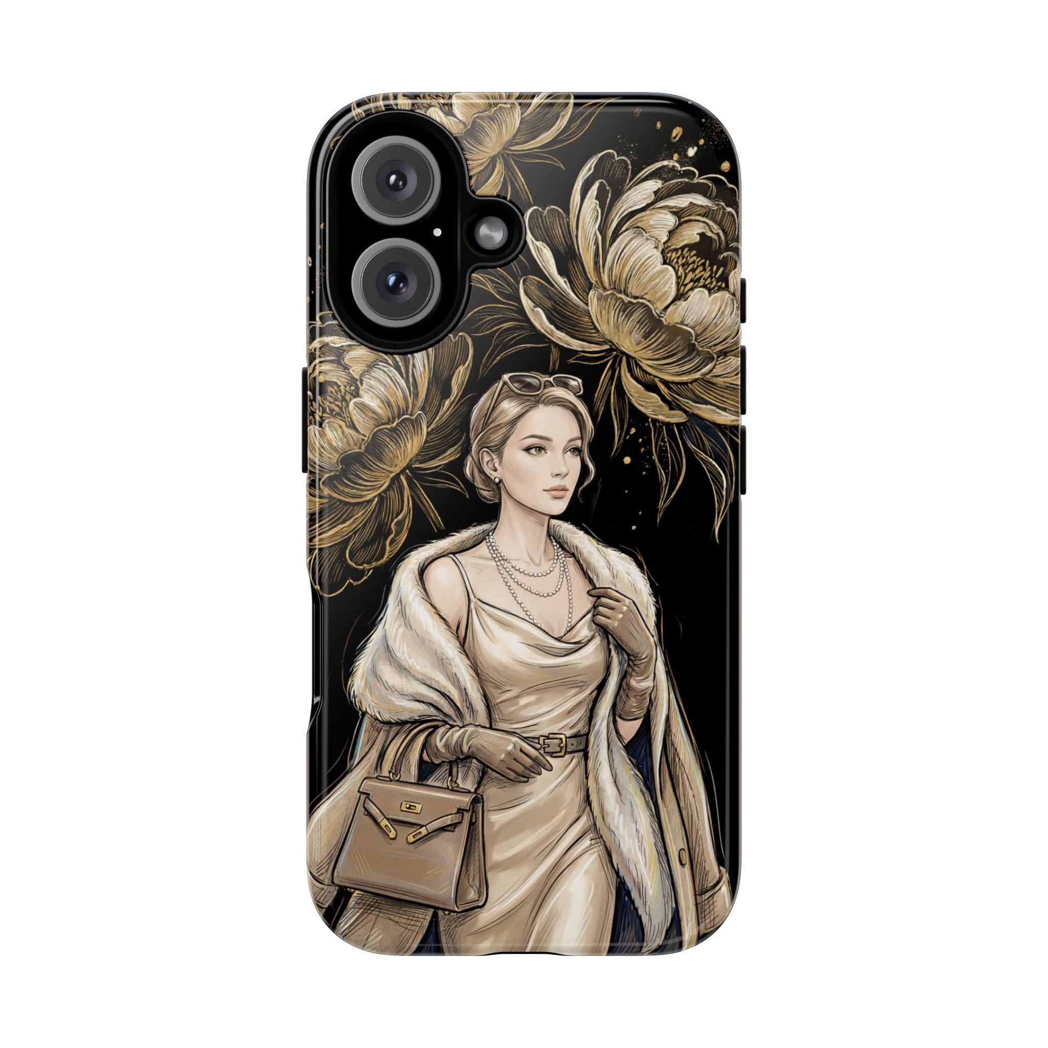 Elegant Vintage Lady Floral iPhone Case | Chic Protective Cover for Women