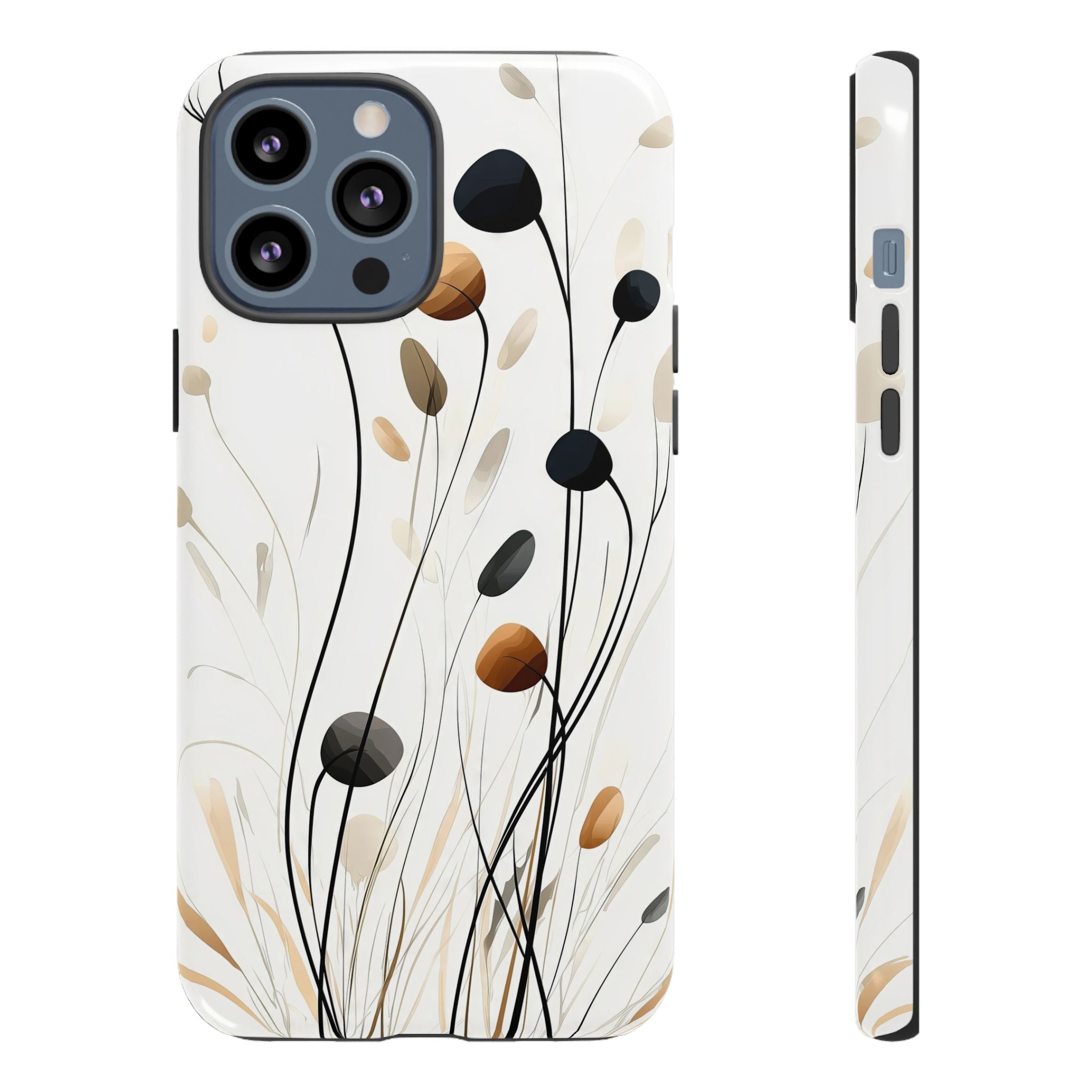 Floral Breeze Tough iPhone Case | Minimal Neutral Botanical Design