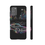 Neon Muscle Car Samsung Galaxy Phone Case | Retro City Nightscape