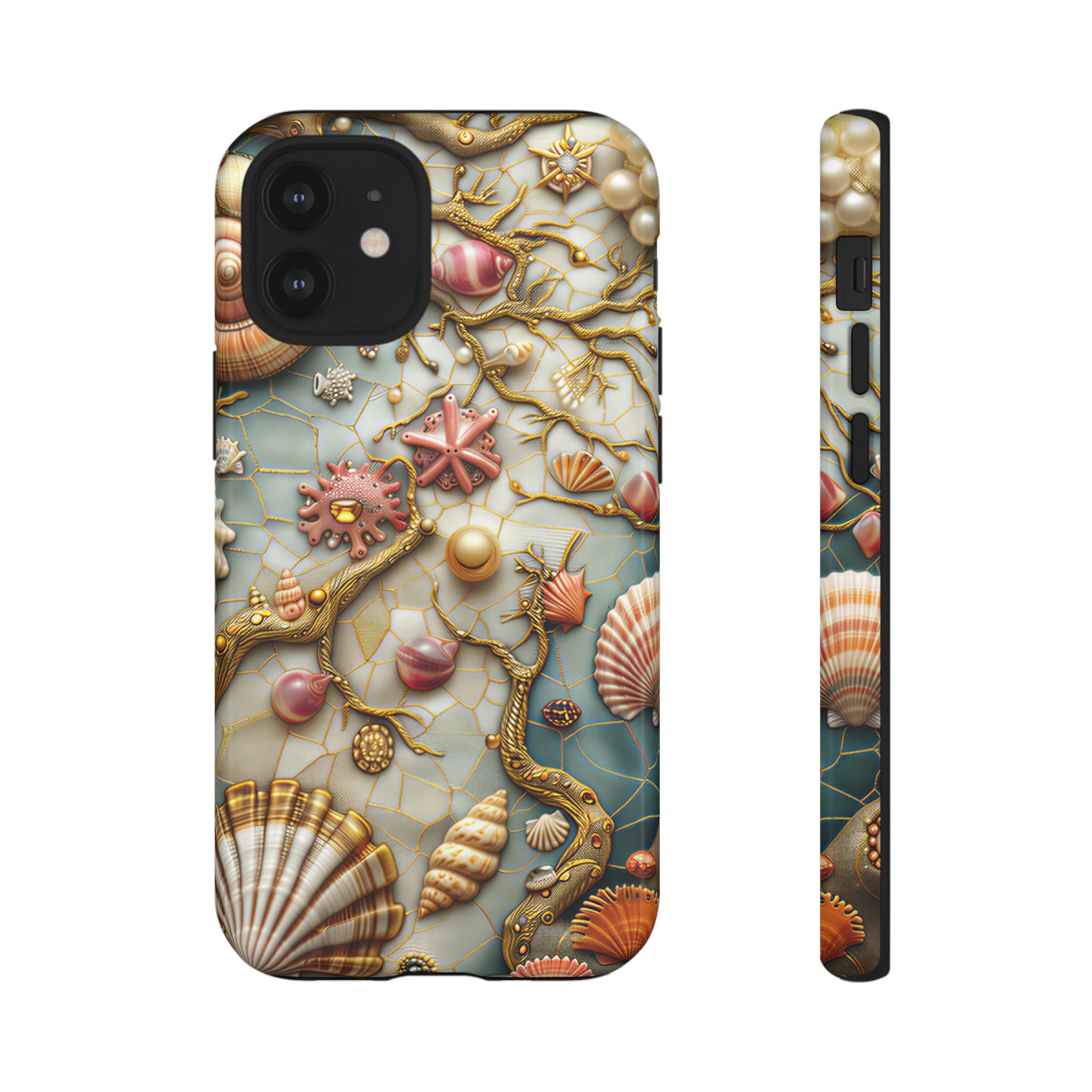 Decorative Seashell & Pearl Beach Design iPhone Case