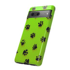 Neon Paw Print Tough Google Pixel Case — Shockproof Pet Lover iPhone Cover