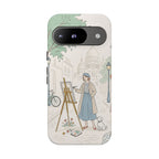 Artist in Paris Google Pixel Phone Case | Vintage Painter Street Scene Protective Cover