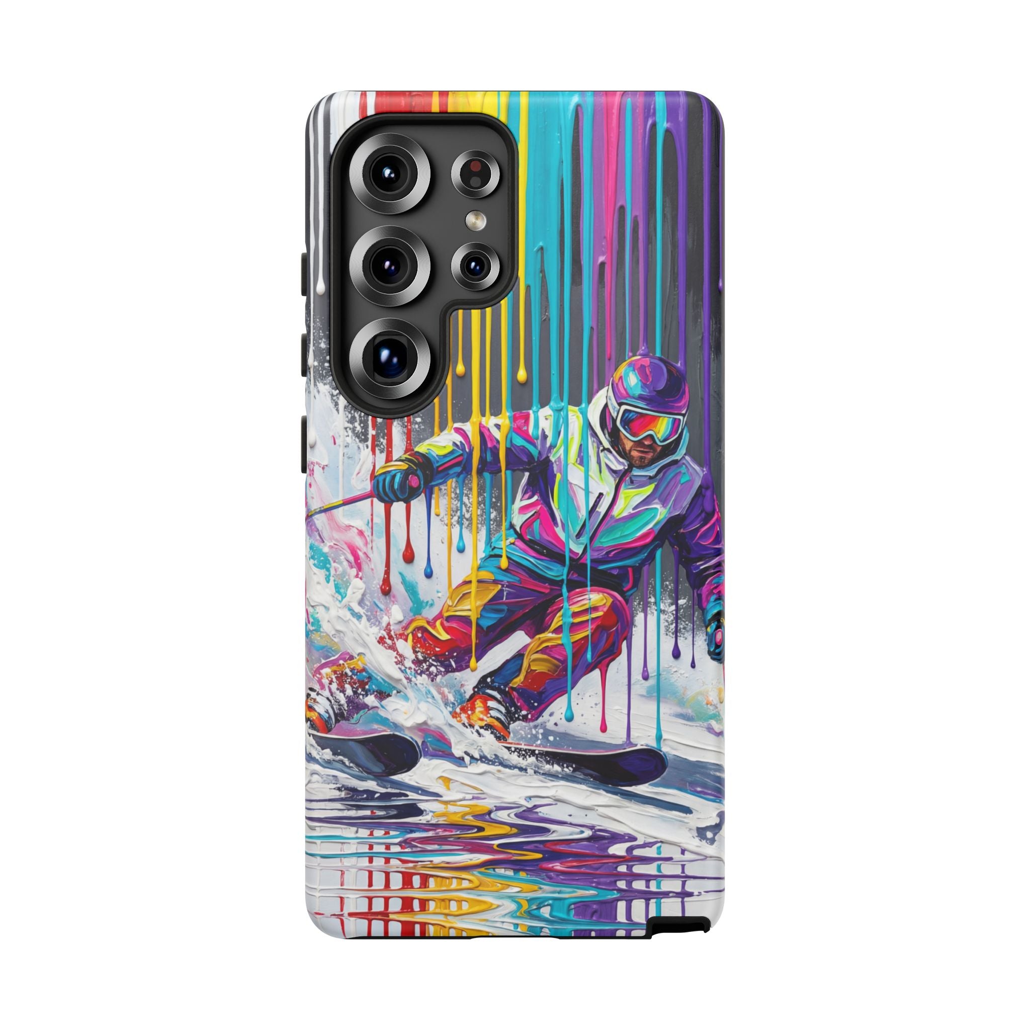 Colourful Skiing Drip Art Tough Samsung Galaxy Phone Case