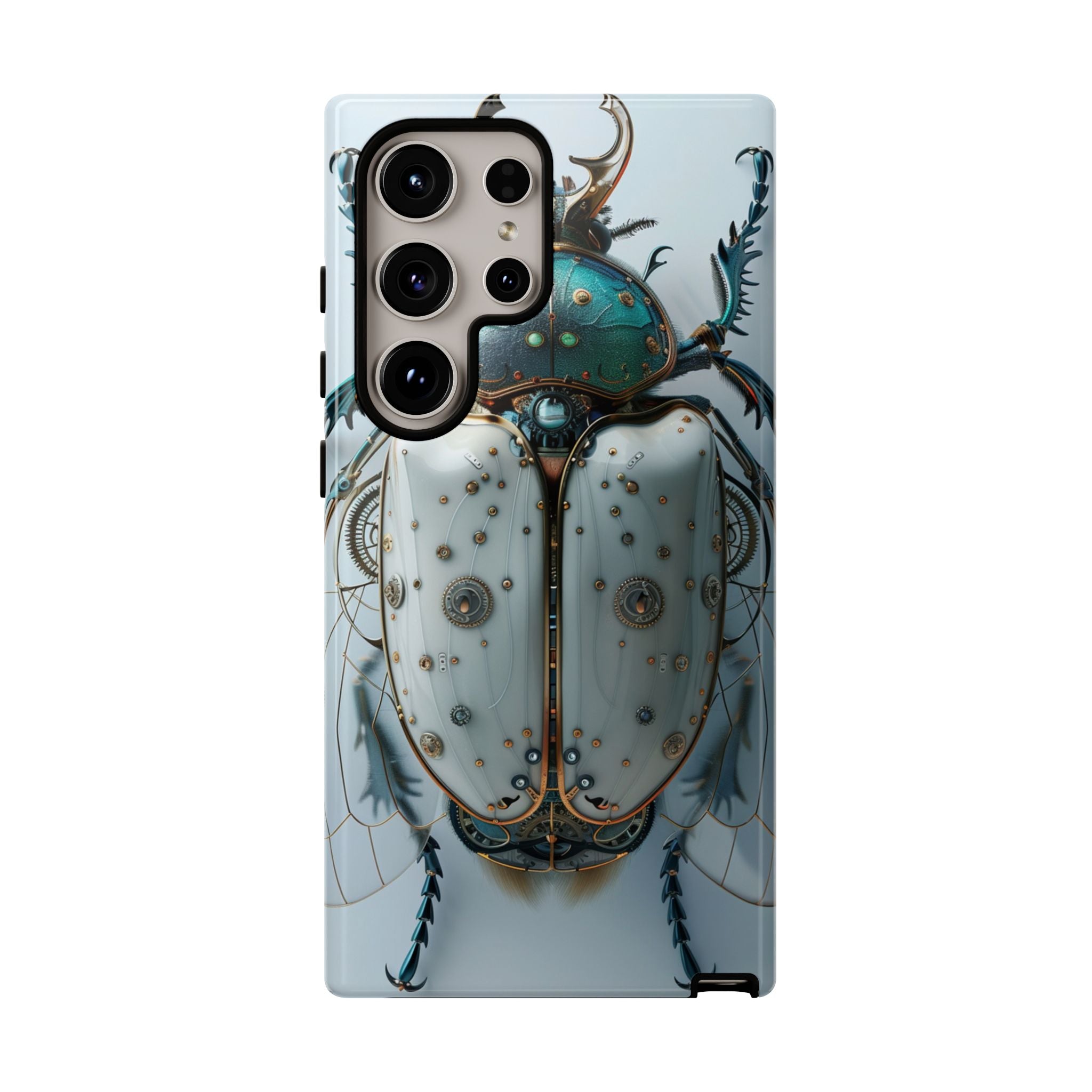 Steampunk White Beetle Protective Tough Samsung Galaxy Case