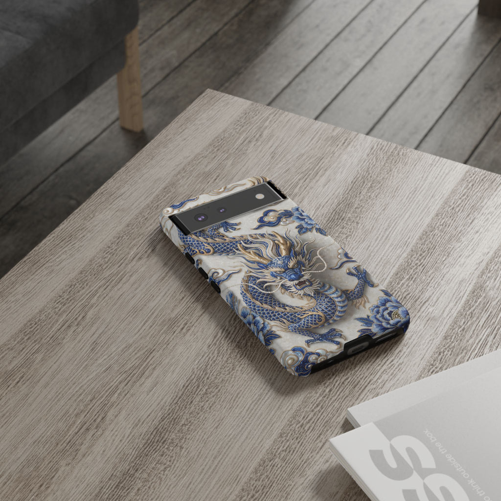 Asian Zodiac Dragon Google Pixel Phone Case | Blue & White Porcelain Luxury Protective Case | Year of the Dragon Gift