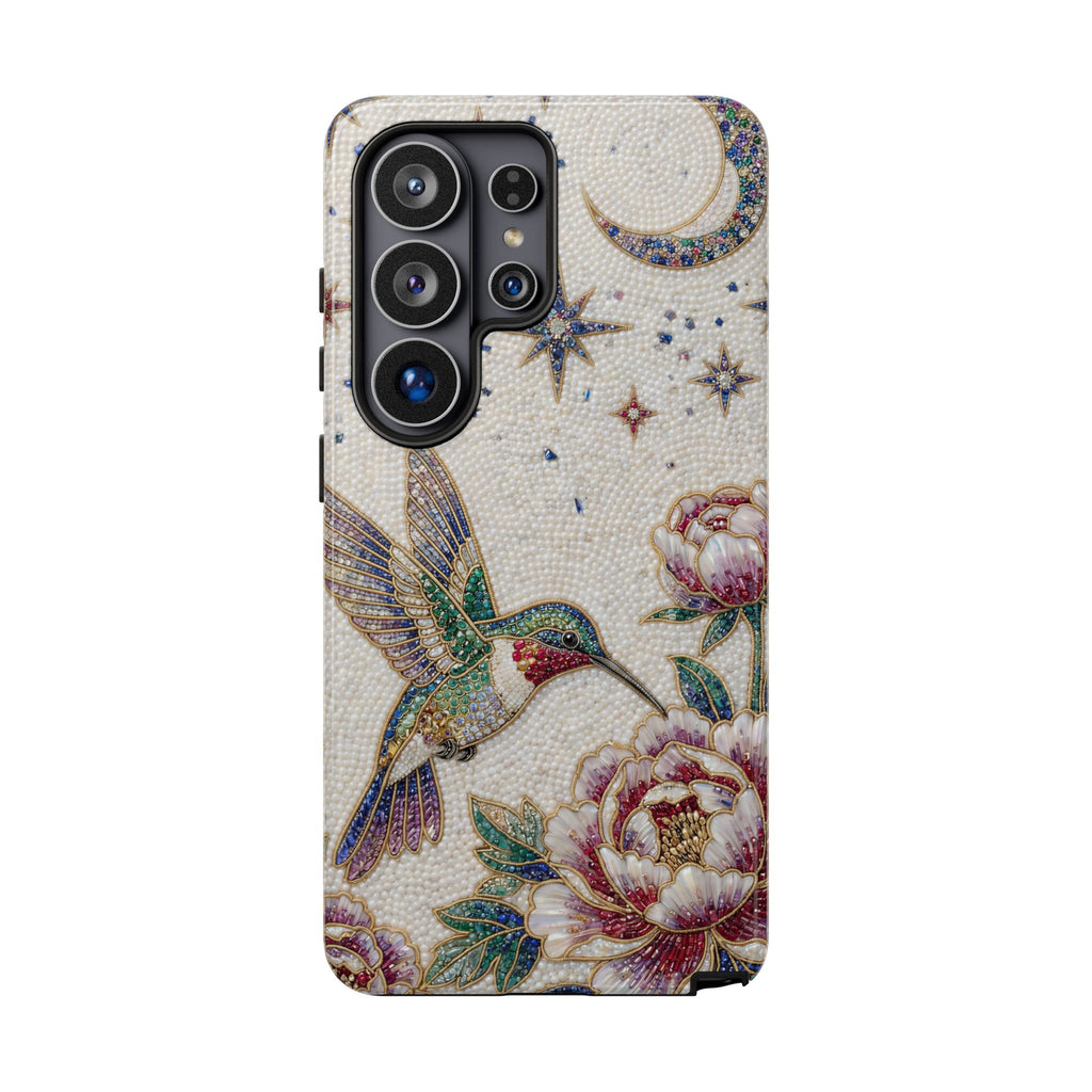 Hummingbird Moon Floral Samsung Galaxy Phone Case