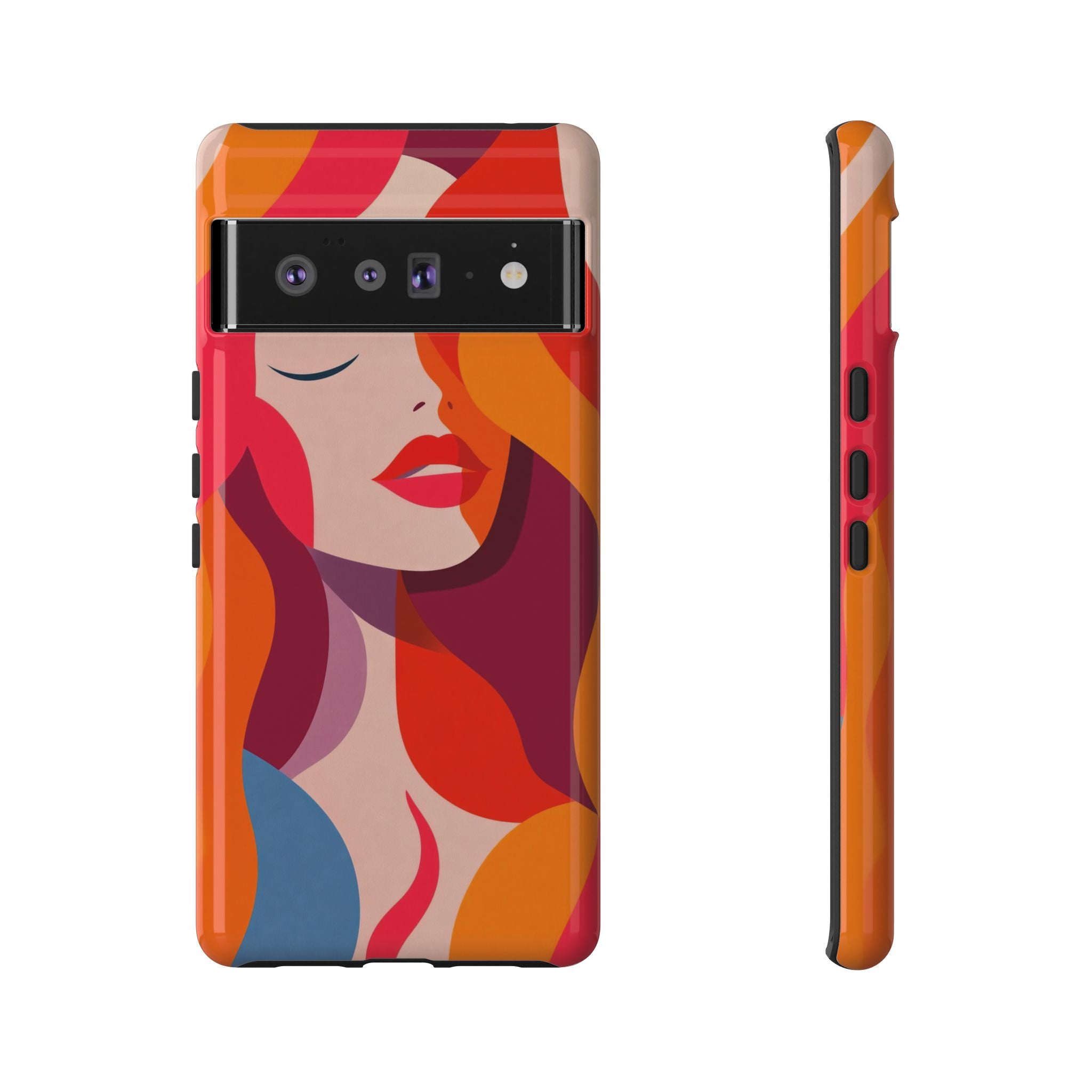 Retro Pop Art Woman Google Pixel Case | Bold Colourful Abstract Portrait