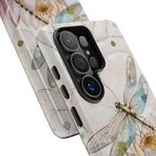 Dragonfly Lotus Samsung Galaxy Phone Case | Stained Glass Floral Phone Case