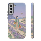 Lavender Field Samsung Galaxy Phone Case | Vintage Travel Illustration Protective Case