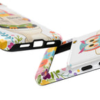 Owl News Floral Google Pixel Phone Case | Cute Owl Reading Newspaper on Toilet