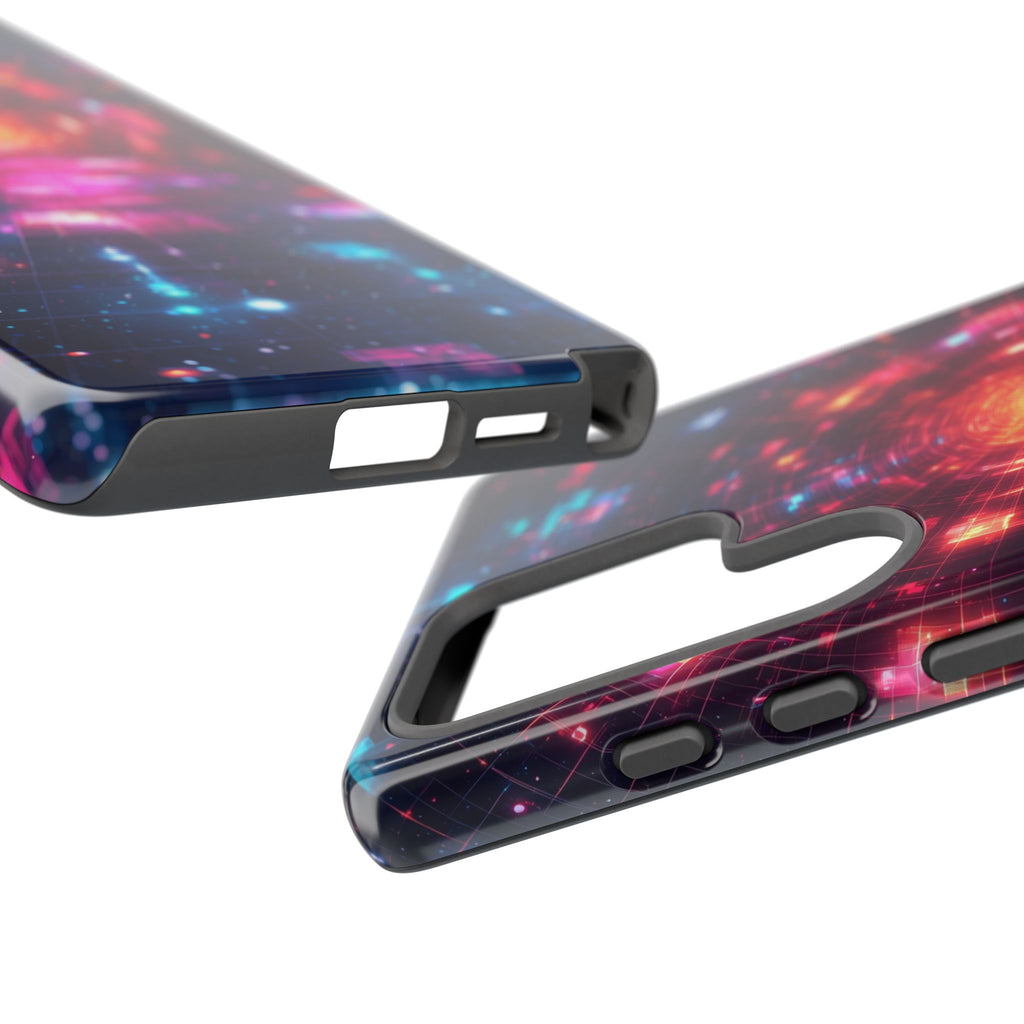 Neon Tunnel Tough Samsung Galaxy Case — Retro Futuristic Galaxy Design