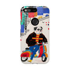 Bulldog Vespa Google Pixel Phone Case | Retro Scooter Dog Protective Cover