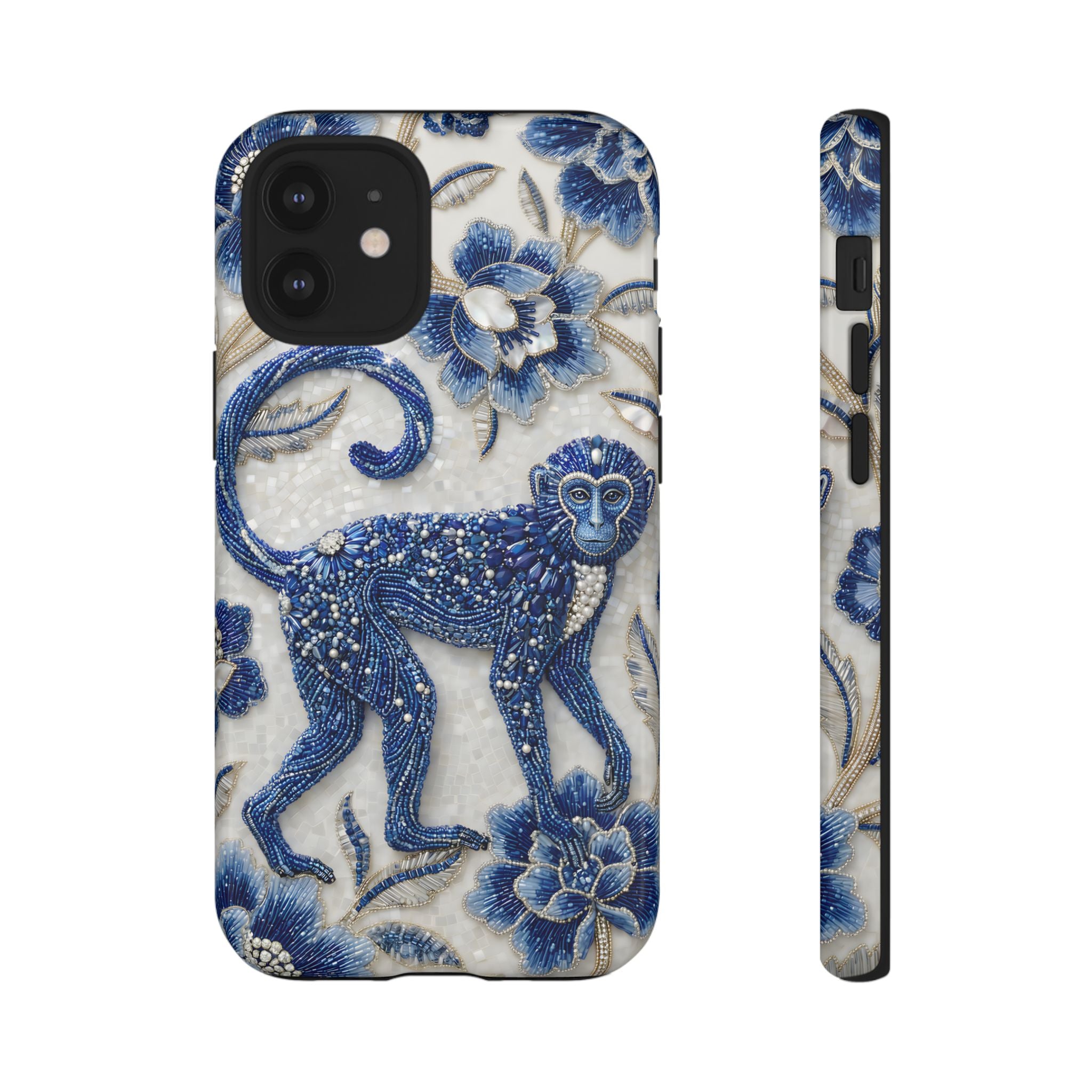 Asian Zodiac Monkey iPhone Case | Blue & White Porcelain Art Protective Case | Year of the Monkey Gift
