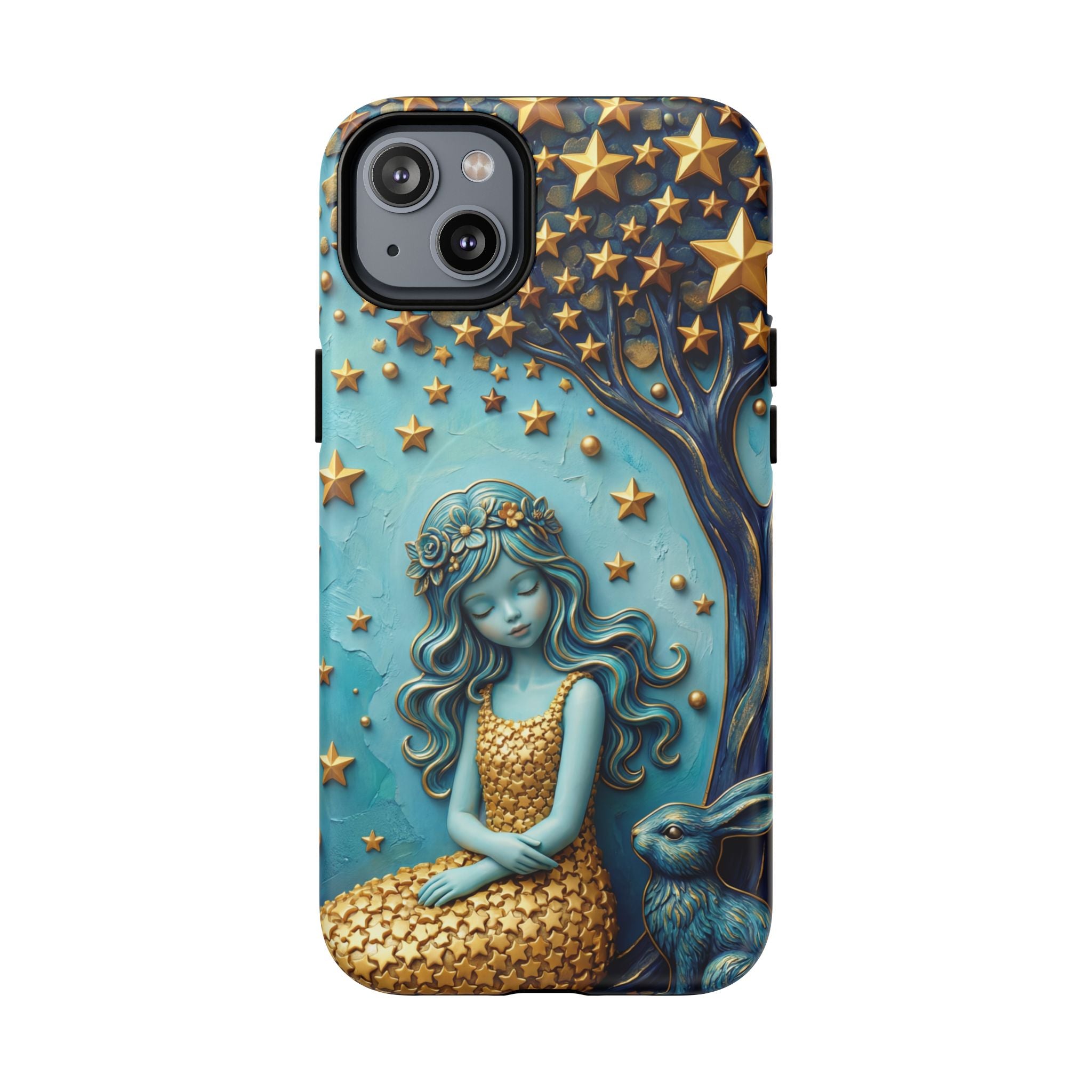 Custodia rigida MagSafe per iPhone Dreamy Maiden Under Starry Sky