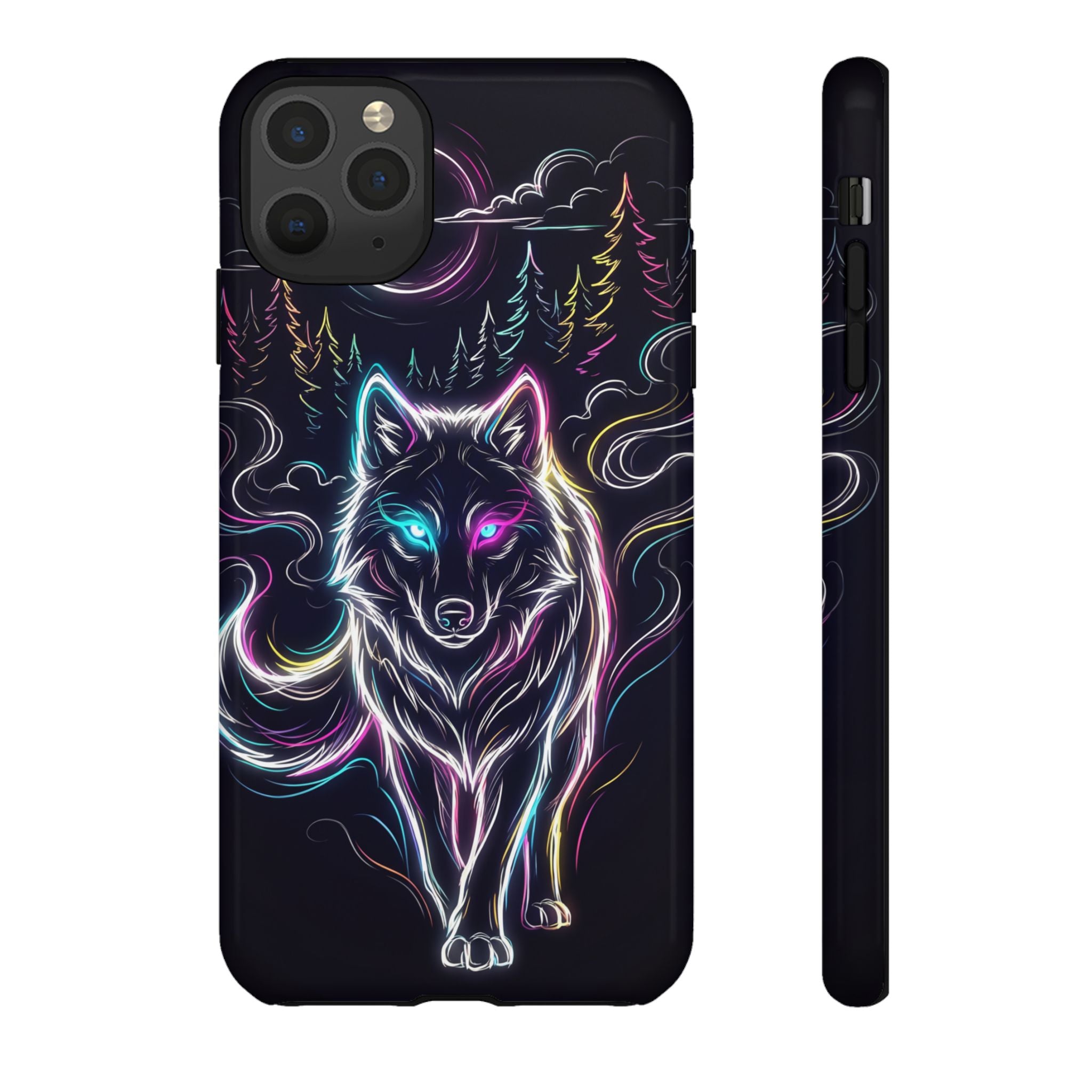 Neon Wolf iPhone Case | Mystic Glow Protective Tough Case