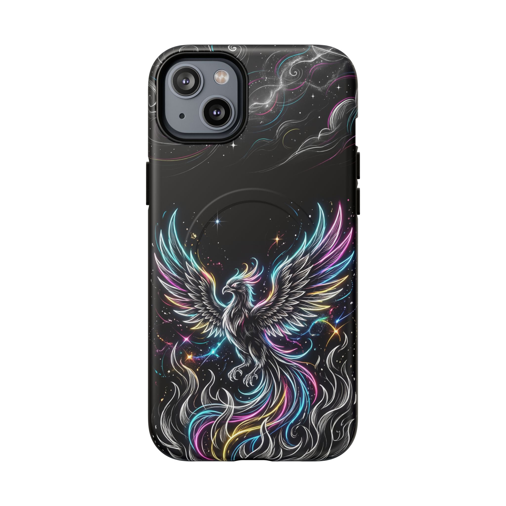Colorful Neon Phoenix Tough MagSafe iPhone Case