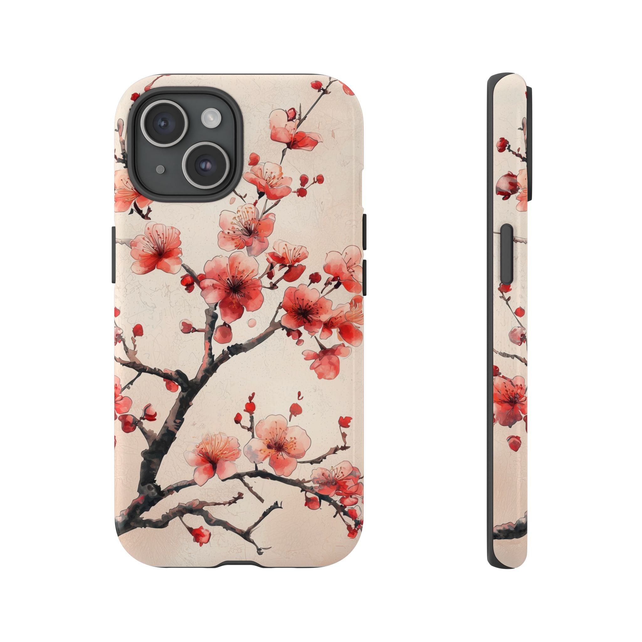 Cherry Blossom iPhone Case | Floral Tough Case with Pink Blossom Branch Design