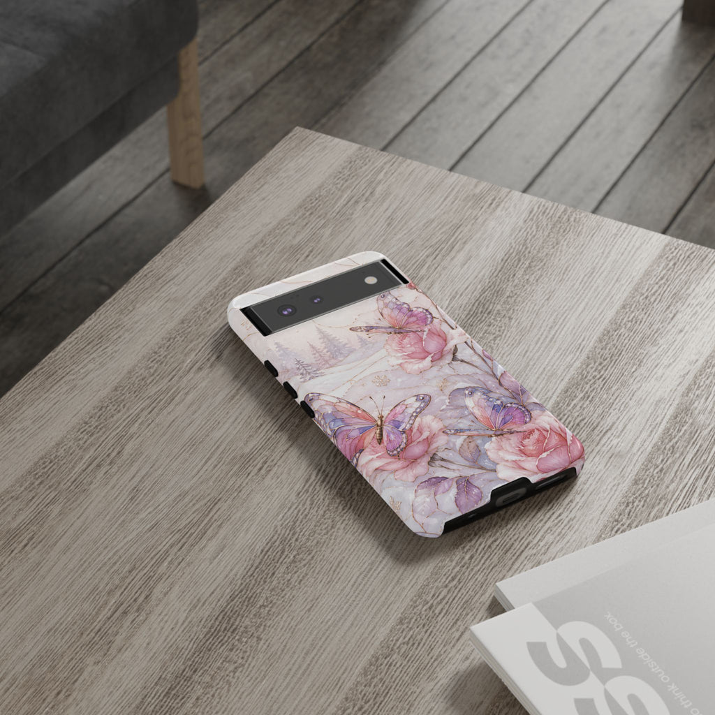 Butterfly Rose Google Pixel Phone Case | Floral iPhone Case