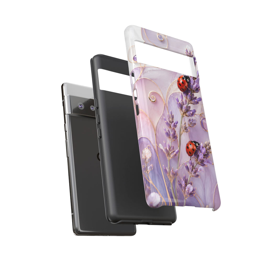 Lavender Ladybug Google Pixel Phone Case | Floral iPhone Case