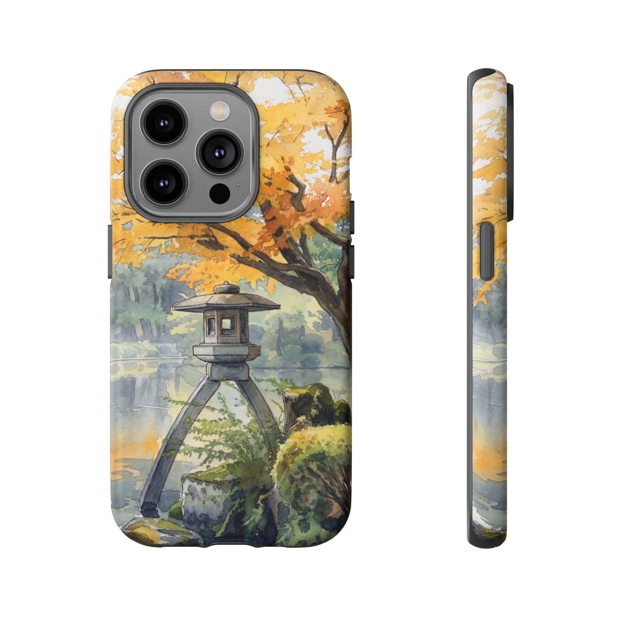 Autumn Japanese Garden iPhone Case | Scenic Lantern Fall