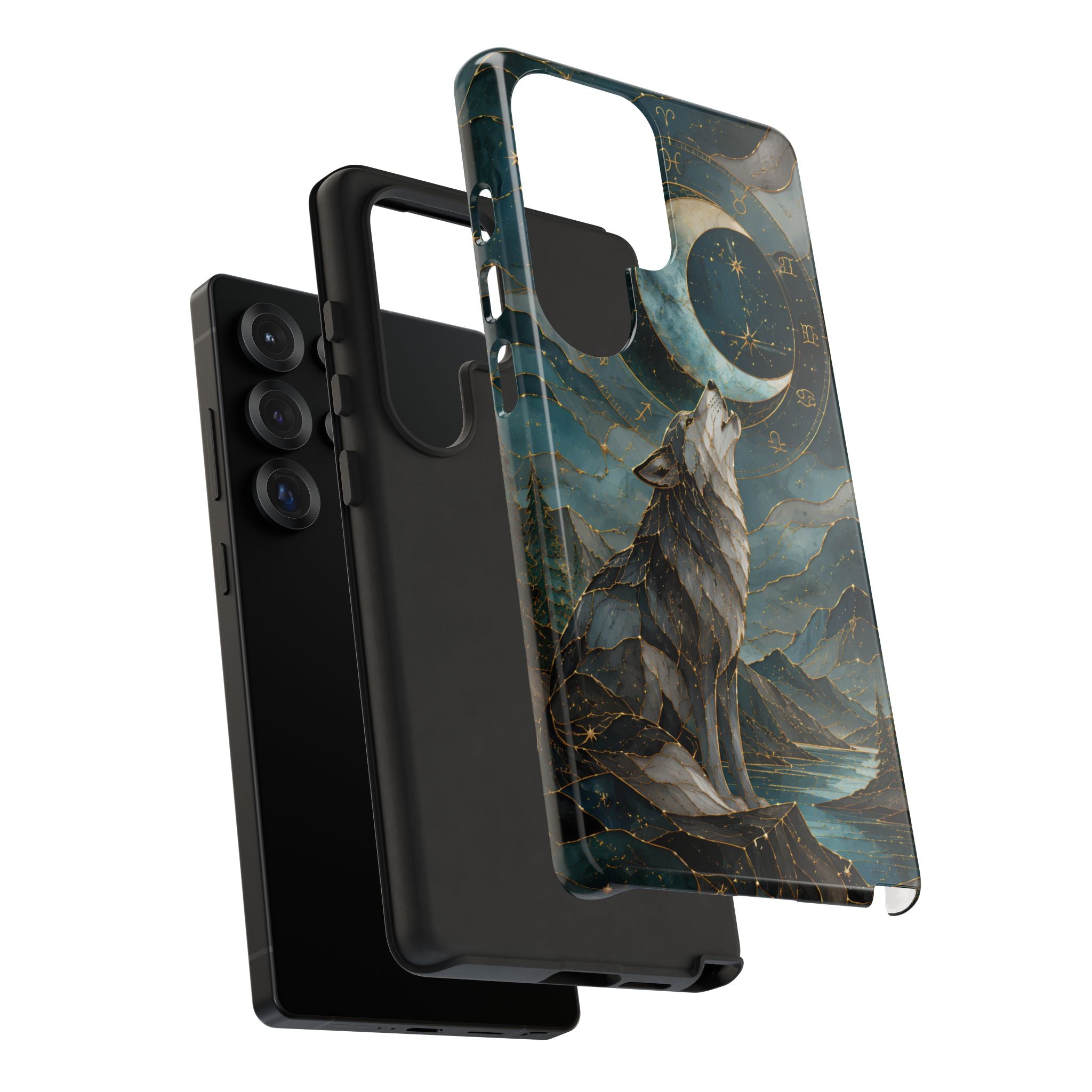 Wolf Moon Samsung Galaxy Phone Case | Celestial Wolf Phone Case