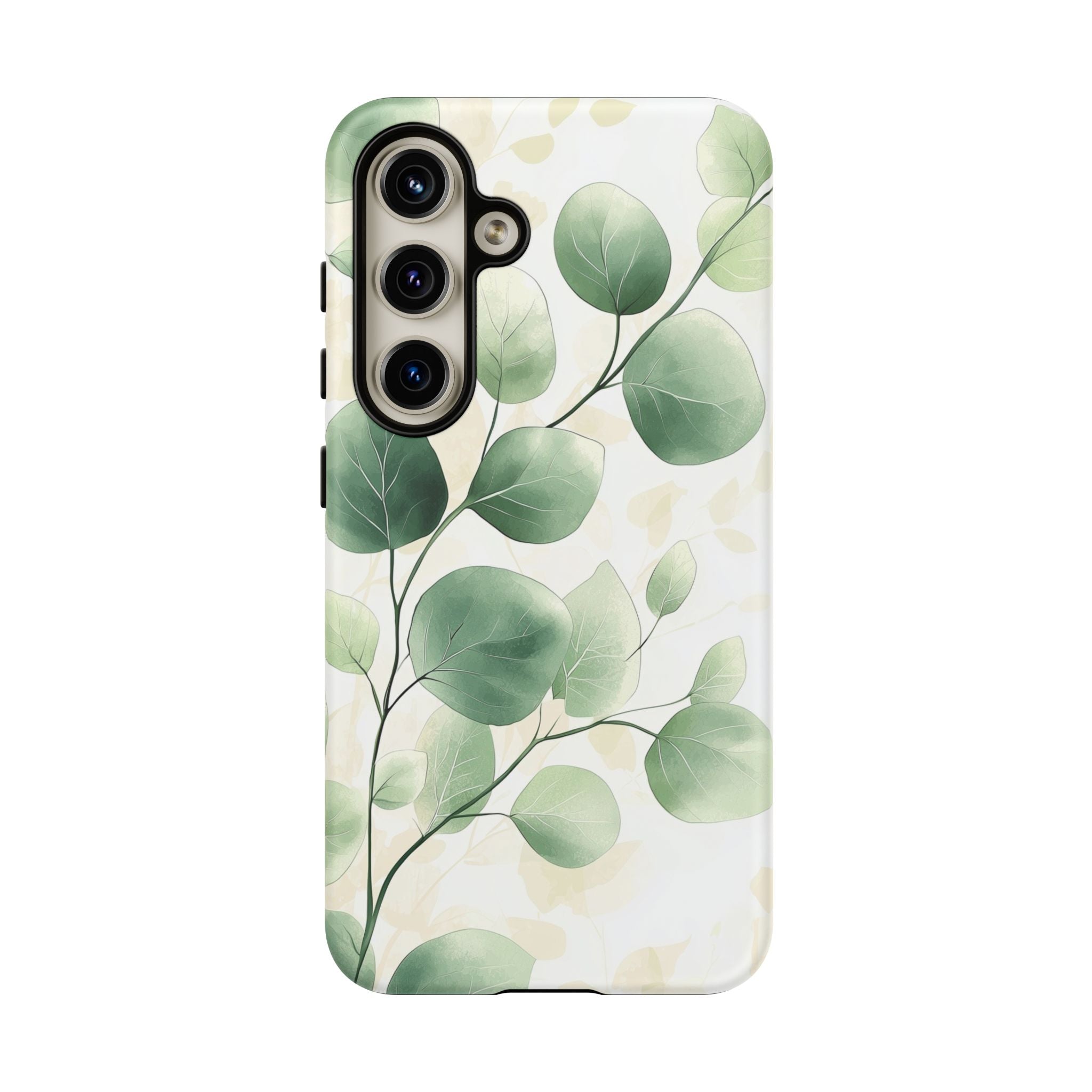 Botanical Eucalyptus Tough Samsung Galaxy Phone Case | Green Watercolour Leaf
