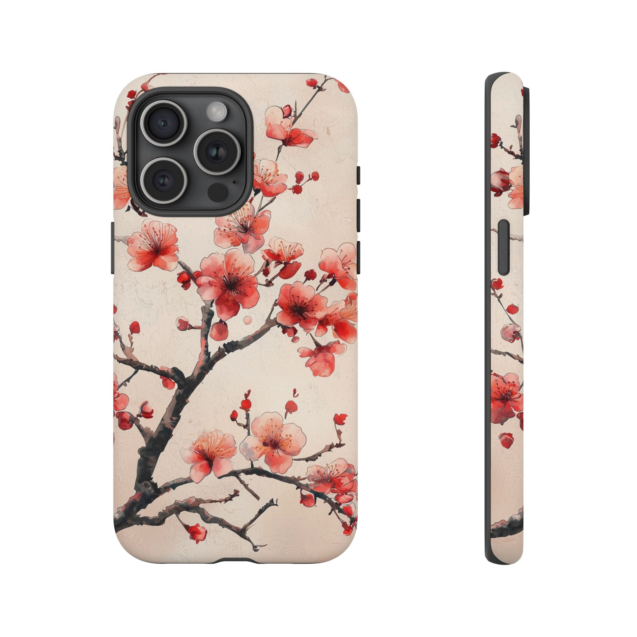 Cherry Blossom iPhone Case | Floral Tough Case with Pink Blossom Branch Design