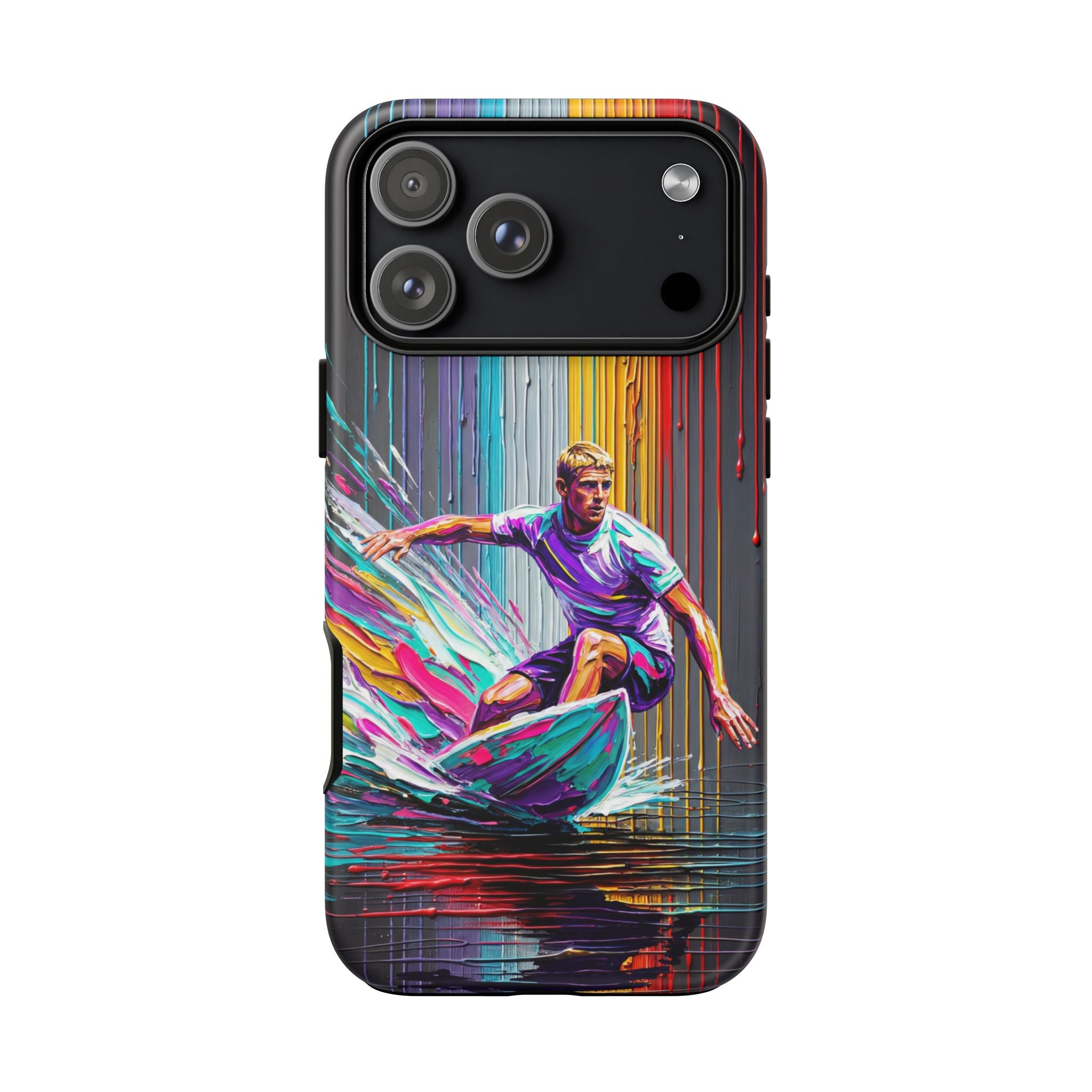 Surfing Art iPhone Case | Colourful Wave Surfer Protective Cover