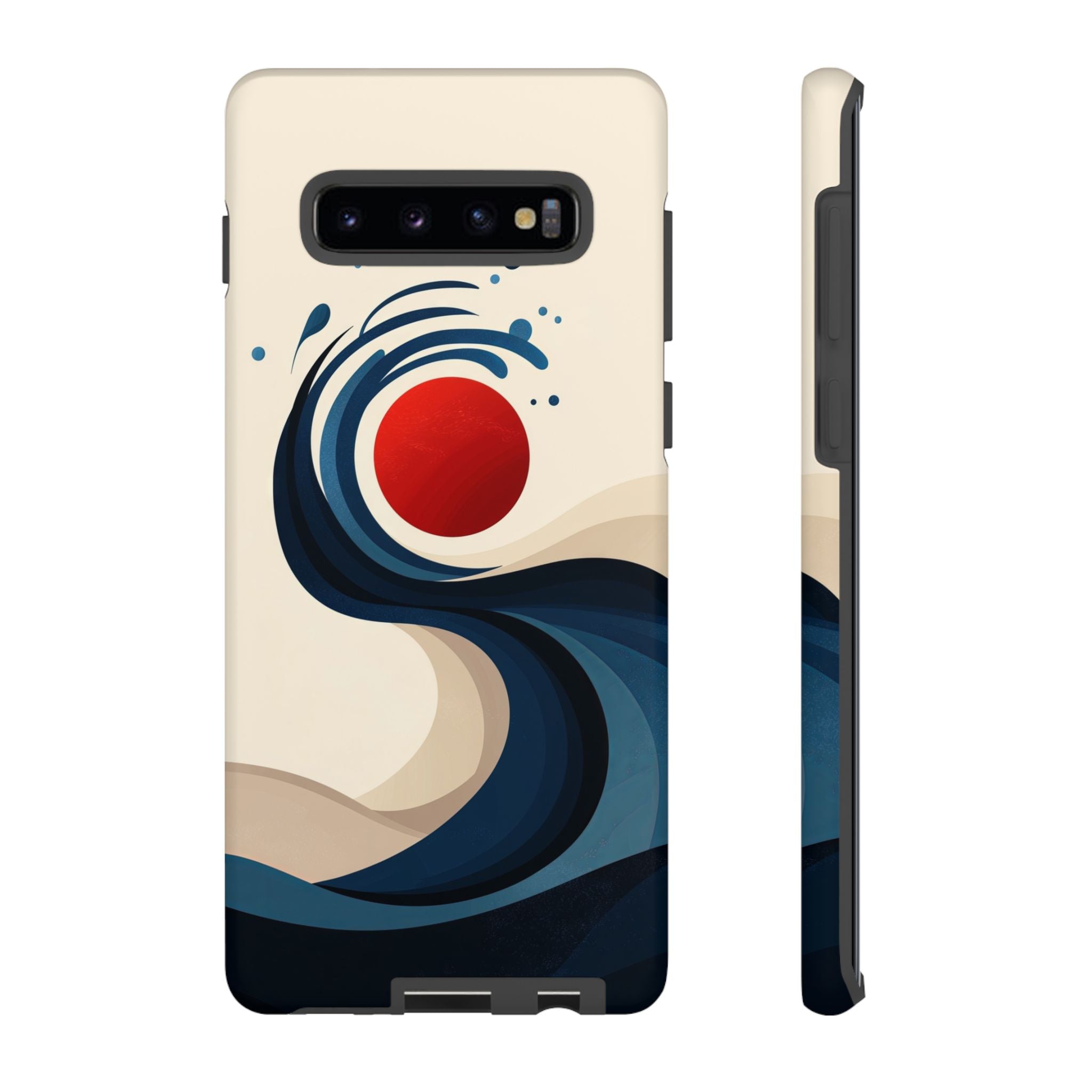 Abstract Wave Samsung Galaxy Case | Red Sun Ocean Art