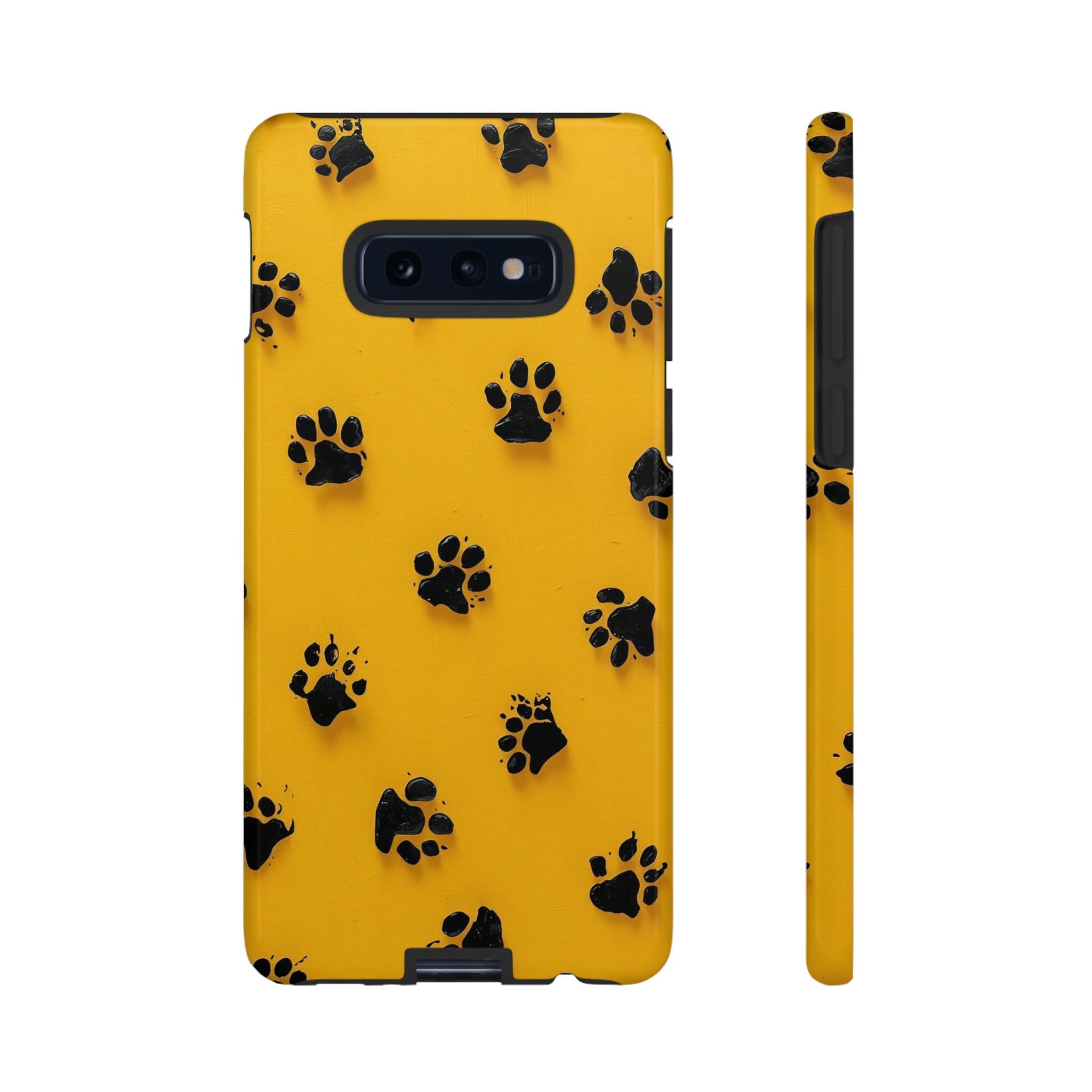 Yellow Paw Print Tough Samsung Galaxy Case — Protective Dog & Cat Lover Cover