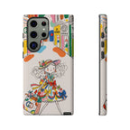 Cute Fashion Girl Samsung Galaxy Phone Case | Colourful Shopping Street Design