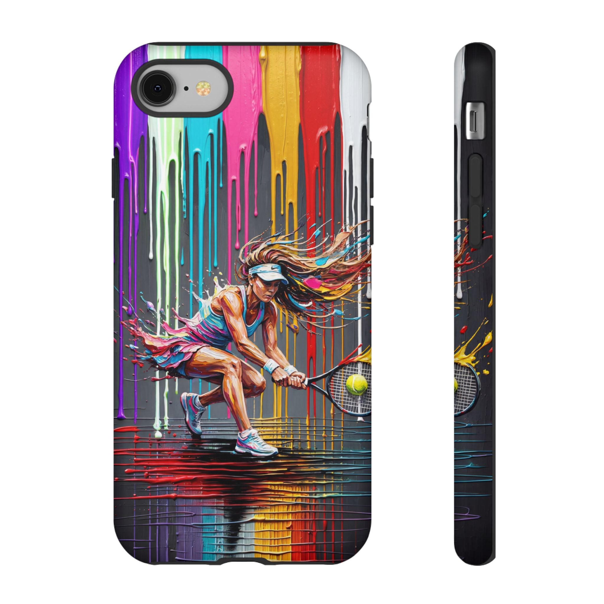 Colour Splash Tennis iPhone Case | Vibrant Female Player Art