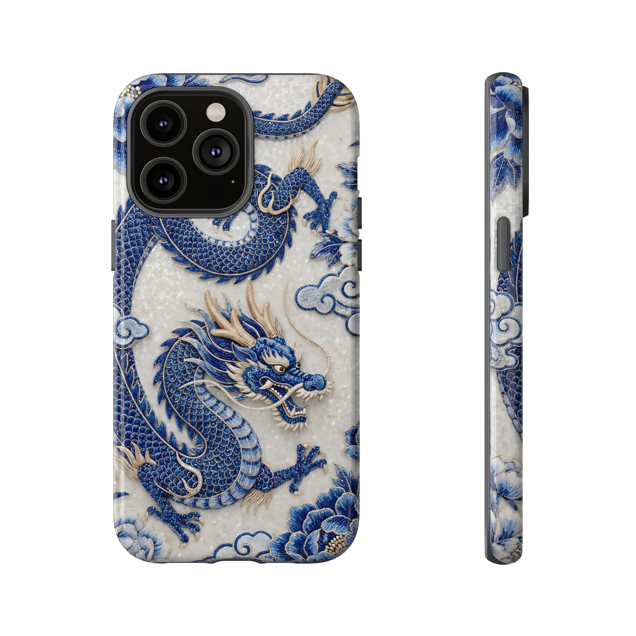 Asian Zodiac Dragon iPhone Case V2 | Blue & White Porcelain Luxury Protective Case | Year of the Dragon Gift